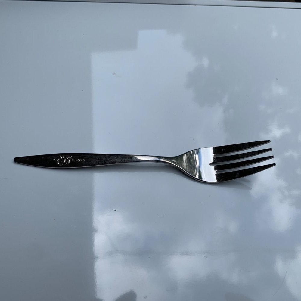 Oneida Lasting Rose Deluxe Stainless Modern Hollow Salad Fork